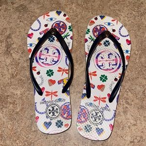 Tory Burch Graffiti Flip Flops
